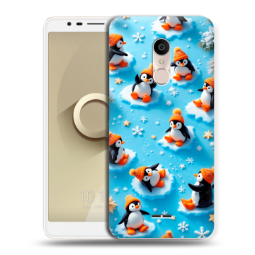 Силиконовый чехол на Alcatel 3C с принтом Новый год Силиконовый чехол на Alcatel 3C с принтом Новый год