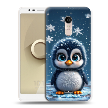 Силиконовый чехол на Alcatel 3C с принтом Новый год Силиконовый чехол на Alcatel 3C с принтом Новый год