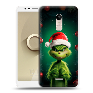Силиконовый чехол на Alcatel 3C с принтом Гринч Новый год Рождество Силиконовый чехол на Alcatel 3C с принтом Гринч Новый год Рождество