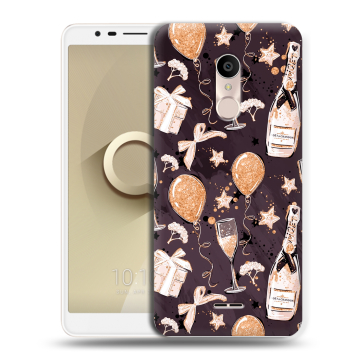 Силиконовый чехол на Alcatel 3C с принтом Новый год Силиконовый чехол на Alcatel 3C с принтом Новый год