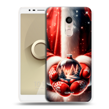Силиконовый чехол на Alcatel 3C с принтом Новый год Силиконовый чехол на Alcatel 3C с принтом Новый год