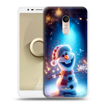 Силиконовый чехол на Alcatel 3C с принтом Новый год Силиконовый чехол на Alcatel 3C с принтом Новый год