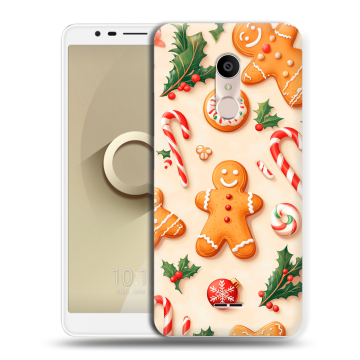 Силиконовый чехол на Alcatel 3C с принтом Новый год Силиконовый чехол на Alcatel 3C с принтом Новый год