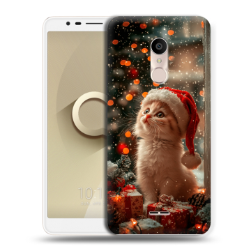 Силиконовый чехол на Alcatel 3C с принтом Новый год Силиконовый чехол на Alcatel 3C с принтом Новый год