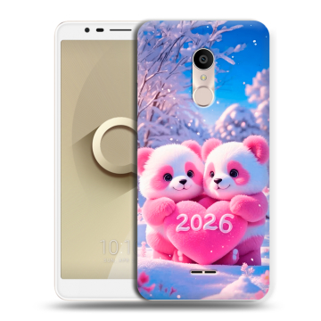 Силиконовый чехол на Alcatel 3C с принтом Новый год Силиконовый чехол на Alcatel 3C с принтом Новый год