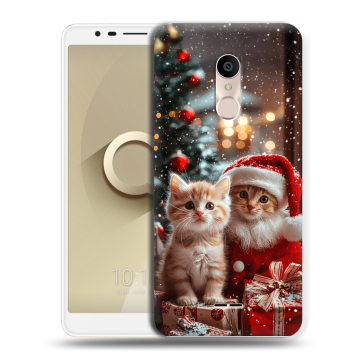 Силиконовый чехол на Alcatel 3C с принтом Новый год Силиконовый чехол на Alcatel 3C с принтом Новый год