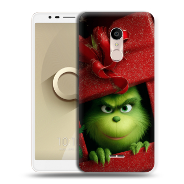 Силиконовый чехол на Alcatel 3C с принтом Новый год Силиконовый чехол на Alcatel 3C с принтом Новый год