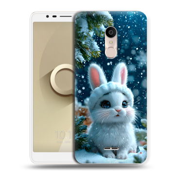 Силиконовый чехол на Alcatel 3C с принтом Новый год Силиконовый чехол на Alcatel 3C с принтом Новый год