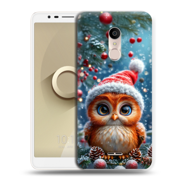 Силиконовый чехол на Alcatel 3C с принтом Новый год Силиконовый чехол на Alcatel 3C с принтом Новый год