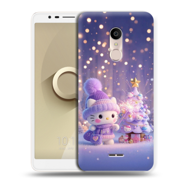 Силиконовый чехол на Alcatel 3C с принтом Новый год Силиконовый чехол на Alcatel 3C с принтом Новый год