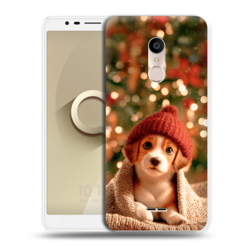 Силиконовый чехол на Alcatel 3C с принтом Новый год Силиконовый чехол на Alcatel 3C с принтом Новый год