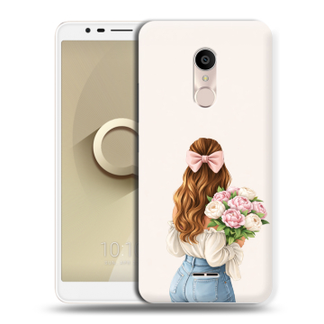 Силиконовый чехол на Alcatel 3C с принтом женский Силиконовый чехол на Alcatel 3C с принтом женский