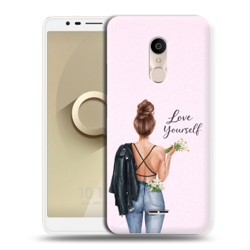 Силиконовый чехол на Alcatel 3C с принтом женский Силиконовый чехол на Alcatel 3C с принтом женский