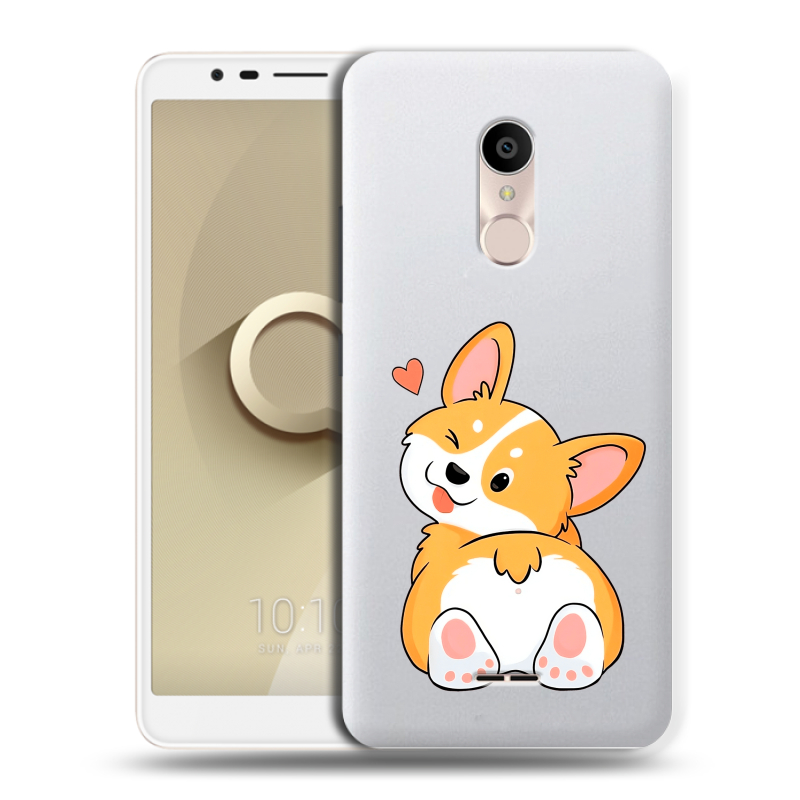 Силиконовый чехол на Alcatel 3C с принтом Корги Силиконовый чехол на Alcatel 3C с принтом Корги