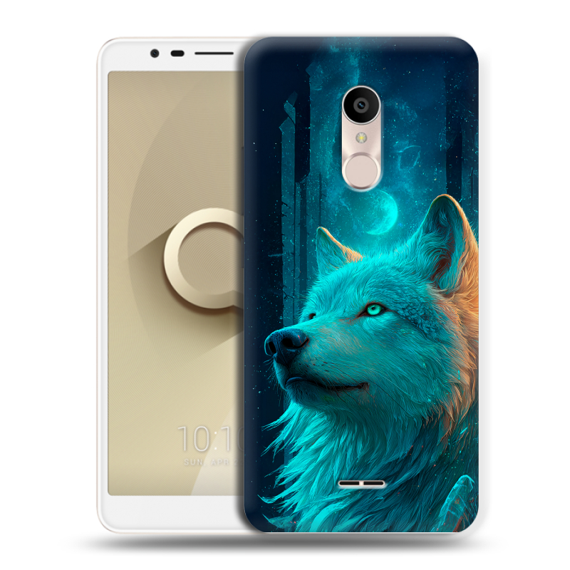 Силиконовый чехол на Alcatel 3C с принтом бабочки саккура Силиконовый чехол на Alcatel 3C с принтом бабочки саккура