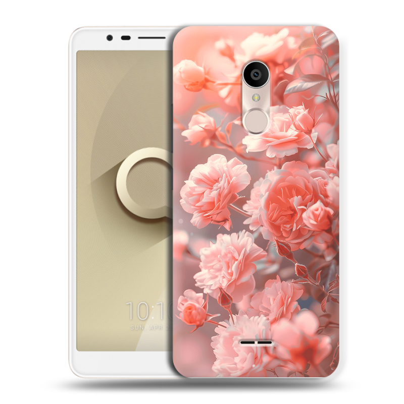 Силиконовый чехол на Alcatel 3C с принтом Розы цветы Силиконовый чехол на Alcatel 3C с принтом Розы цветы