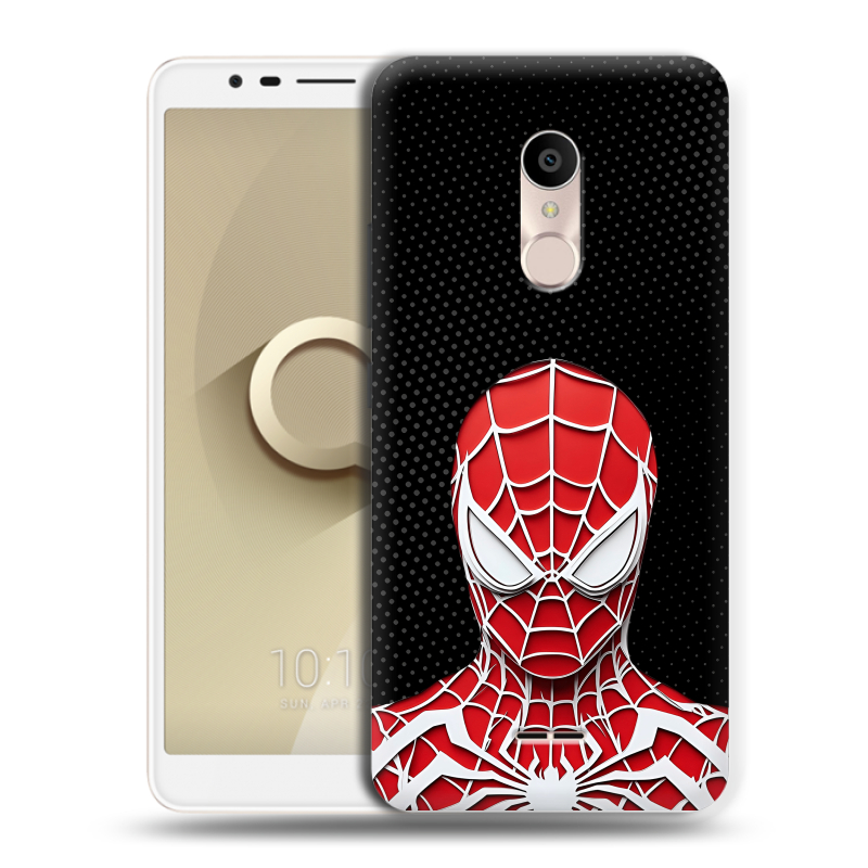 Силиконовый чехол на Alcatel 3C с принтом человек паук spiderman Силиконовый чехол на Alcatel 3C с принтом человек паук spiderman