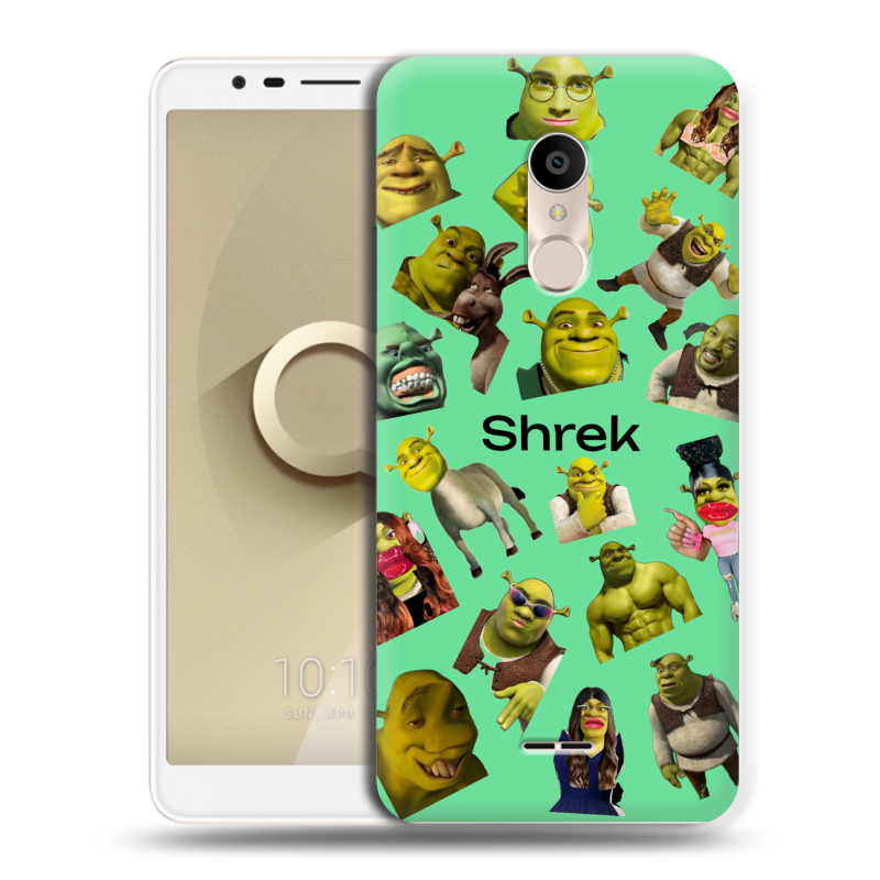 Силиконовый чехол на Alcatel 3C с принтом Шрек Shrek Силиконовый чехол на Alcatel 3C с принтом Шрек Shrek