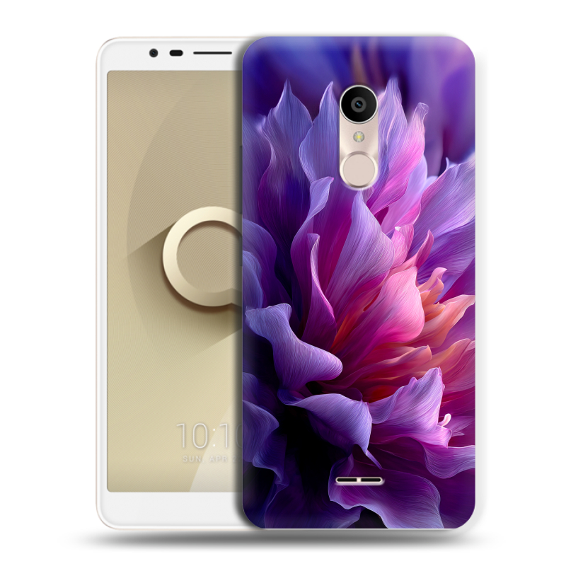 Силиконовый чехол на Alcatel 3C с принтом женский цветы Силиконовый чехол на Alcatel 3C с принтом женский цветы