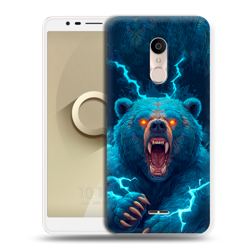 Силиконовый чехол на Alcatel 3C с принтом Медведь Силиконовый чехол на Alcatel 3C с принтом Медведь