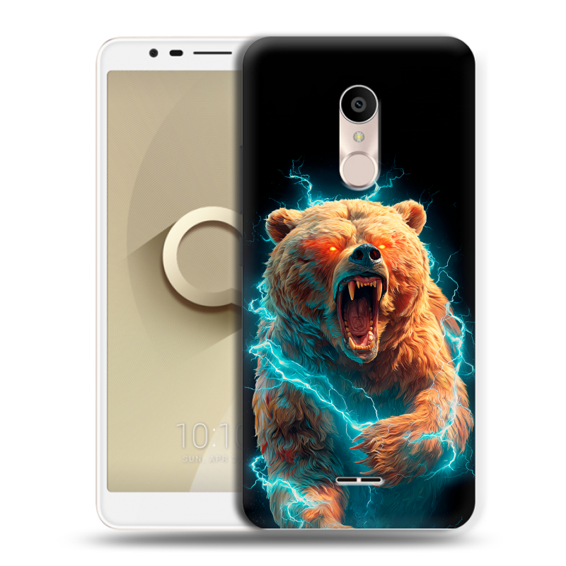 Силиконовый чехол на Alcatel 3C с принтом Медведь Силиконовый чехол на Alcatel 3C с принтом Медведь