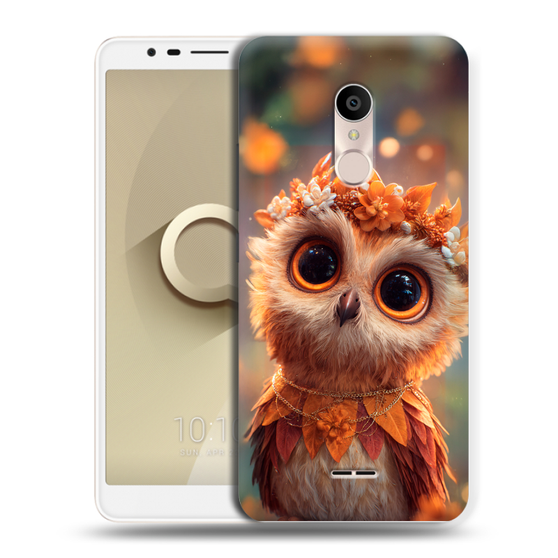 Силиконовый чехол на Alcatel 3C с принтом Милая сова Силиконовый чехол на Alcatel 3C с принтом Милая сова