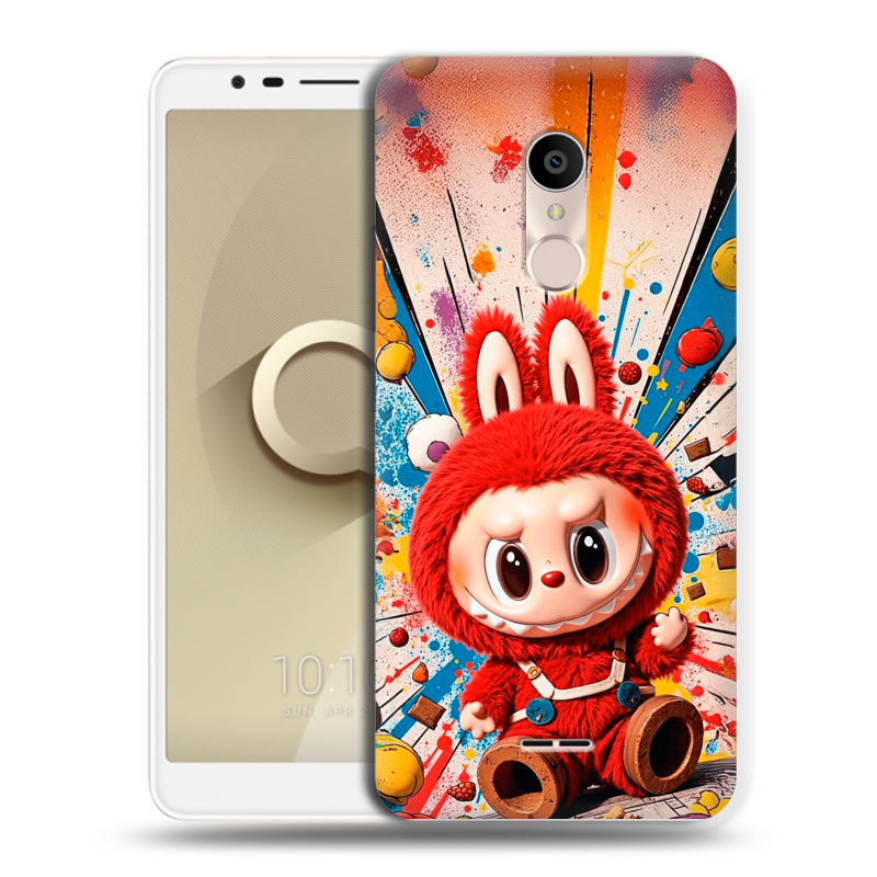 Силиконовый чехол на Alcatel 3C с принтом Labubu Лабубу Силиконовый чехол на Alcatel 3C с принтом Labubu Лабубу