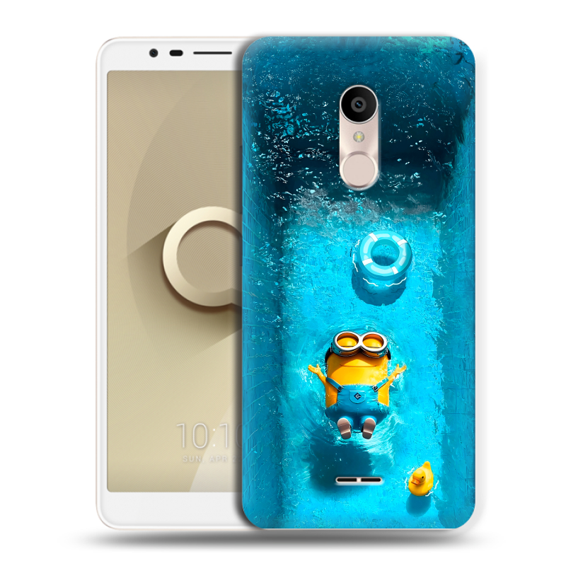 Силиконовый чехол на Alcatel 3C с принтом Миньоны Силиконовый чехол на Alcatel 3C с принтом Миньоны