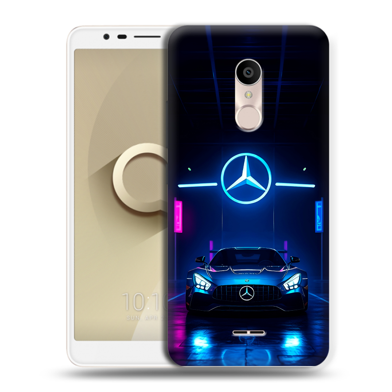 Силиконовый чехол на Alcatel 3C с принтом Mercedes Мерседес Силиконовый чехол на Alcatel 3C с принтом Mercedes Мерседес