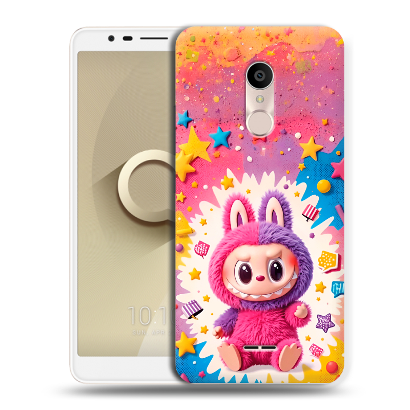 Силиконовый чехол на Alcatel 3C с принтом Labubu Лабубу Силиконовый чехол на Alcatel 3C с принтом Labubu Лабубу