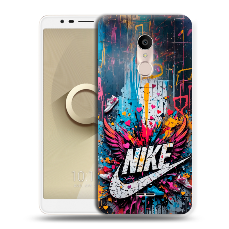 Силиконовый чехол на Alcatel 3C с принтом Nike Найк Силиконовый чехол на Alcatel 3C с принтом Nike Найк
