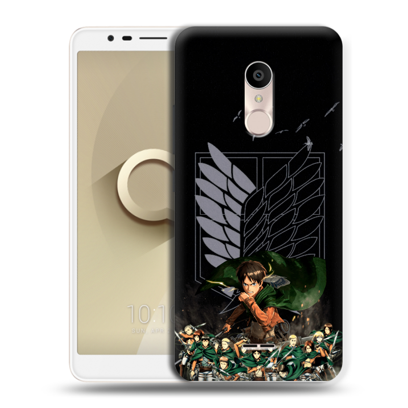 Силиконовый чехол на Alcatel 3C с принтом Атака титанов Силиконовый чехол на Alcatel 3C с принтом Атака титанов