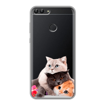 Силиконовый чехол на Huawei P Smart с принтом Кошки Силиконовый чехол на Huawei P Smart с принтом Кошки