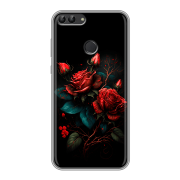 Силиконовый чехол на Huawei P Smart с принтом Розы красные