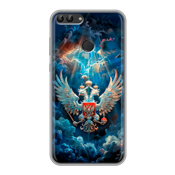 Силиконовый чехол на Huawei P Smart с принтом Герб флаг России Силиконовый чехол на Huawei P Smart с принтом Герб флаг России