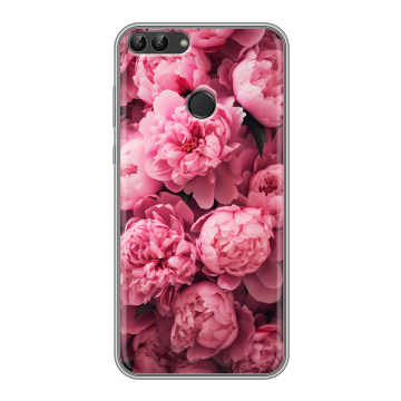 Силиконовый чехол на Huawei P Smart с принтом цветы пионы Силиконовый чехол на Huawei P Smart с принтом цветы пионы