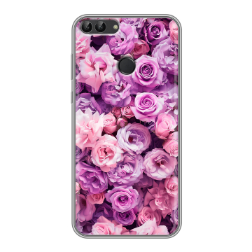 Силиконовый чехол на Huawei P Smart с принтом лавандовые розы
