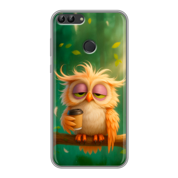 Силиконовый чехол на Huawei P Smart с принтом сова