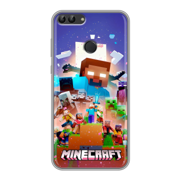 Силиконовый чехол на Huawei P Smart с принтом Майнкрафт Minecraft