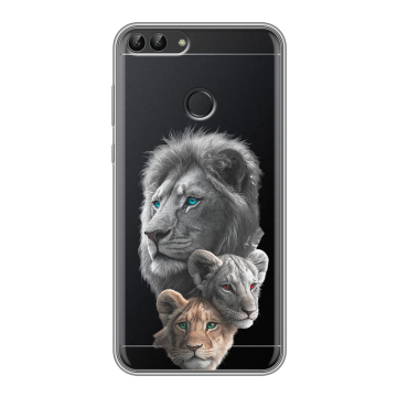 Силиконовый чехол на Huawei P Smart с принтом Львы