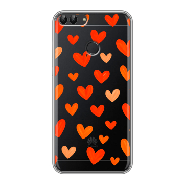 Силиконовый чехол на Huawei P Smart с принтом Сердечки