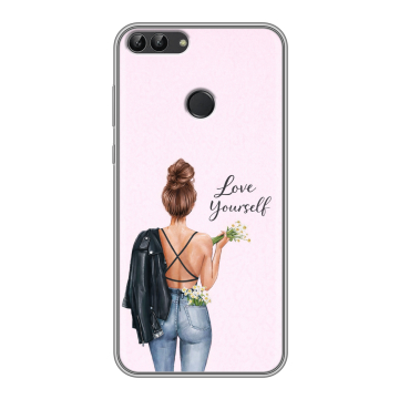 Силиконовый чехол на Huawei P Smart с принтом женский Силиконовый чехол на Huawei P Smart с принтом женский