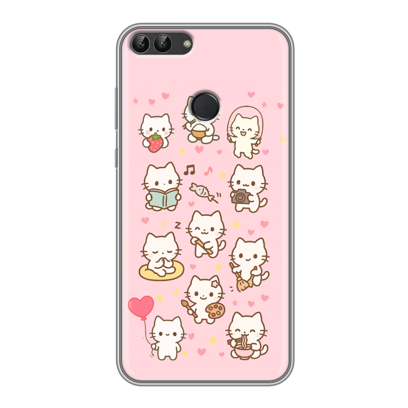 Силиконовый чехол на Huawei P Smart с принтом Hello Kitty Хелоу Кити Силиконовый чехол на Huawei P Smart с принтом Hello Kitty Хелоу Кити