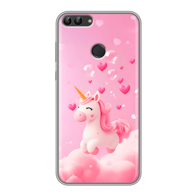 Пластиковый чехол на Huawei P Smart с принтом Единорог Пластиковый чехол на Huawei P Smart с принтом Единорог