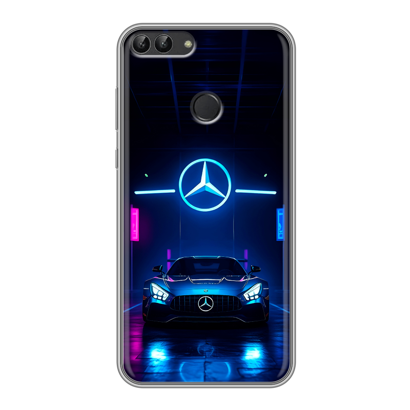 Пластиковый чехол на Huawei P Smart с принтом Mercedes Мерседес Пластиковый чехол на Huawei P Smart с принтом Mercedes Мерседес