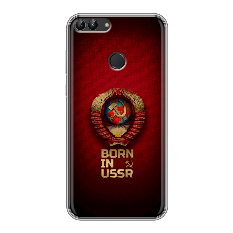 Пластиковый чехол на Huawei P Smart с принтом Флаг Герб СССР Пластиковый чехол на Huawei P Smart с принтом Флаг Герб СССР