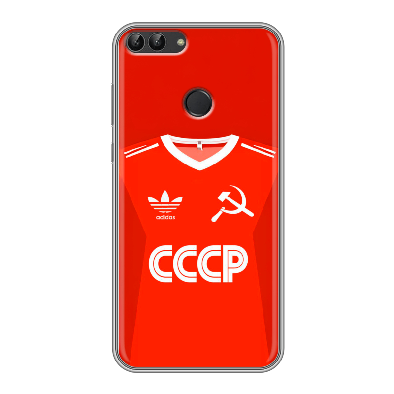Силиконовый чехол на Huawei P Smart с принтом Флаг Герб СССР Силиконовый чехол на Huawei P Smart с принтом Флаг Герб СССР