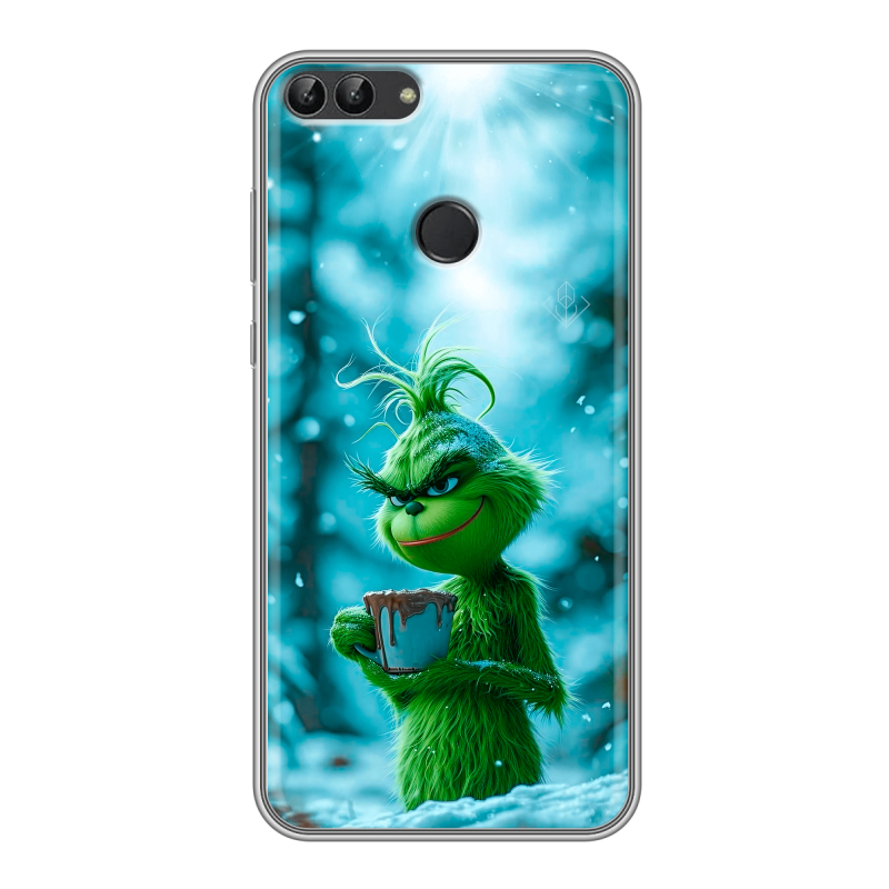 Силиконовый чехол на Huawei P Smart с принтом Новый год гринч Силиконовый чехол на Huawei P Smart с принтом Новый год гринч