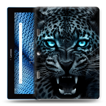 Силиконовый чехол на планшета Lenovo Tab 10 TB-X103F с принтом Темный леопард Силиконовый чехол на планшета Lenovo Tab 10 TB-X103F с принтом Темный леопард