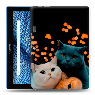 Силиконовый чехол на планшета Lenovo Tab 10 TB-X103F с принтом Кошки Силиконовый чехол на планшета Lenovo Tab 10 TB-X103F с принтом Кошки